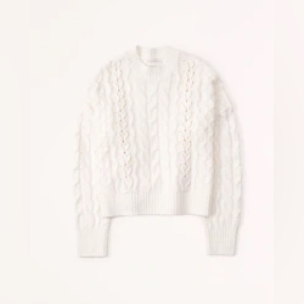 Abercrombie fluffy cable crew sweater